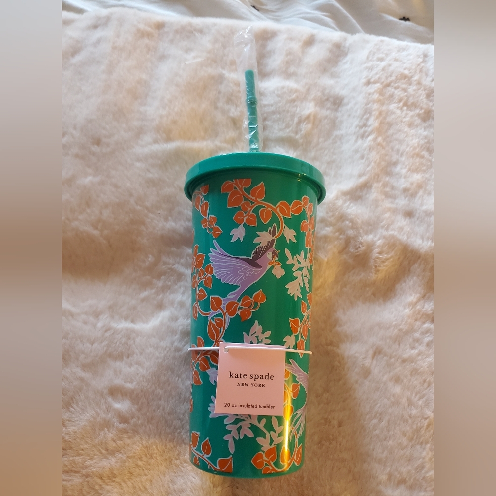Kate Spade Green Floral Tumbler